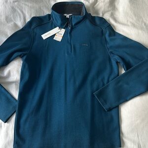 Calvin Klein Men's Teal Quarter Zip Sweatshirt